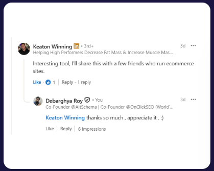 Testimonial from Keaton Winning